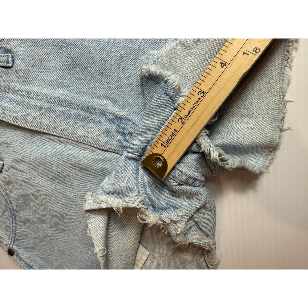 Vintage 80/90s Wrangler Mom Light Wash Jean Shorts 5/6 High Waist Retro MADE USA - Picture 4 of 7